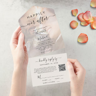 Invitation Tout En Un Joyeux Jour après QR Code Photo Mariage
