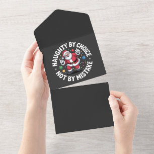 Invitation Tout En Un Joyeux mauvais père Noël méchant par choix et non 