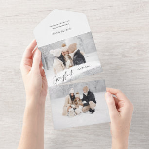 Invitation Tout En Un Joyeux Script avec Snowy Brushstroke 2 photo