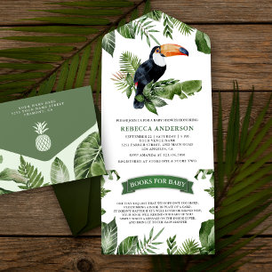 Invitation Tout En Un Jungle Tropical Rustique Charmant Toucan Baby Show