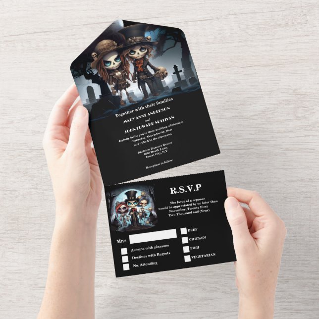 Invitation Tout En Un Jusqu'à la mort des squelettes nuptiaux (Déchirure)