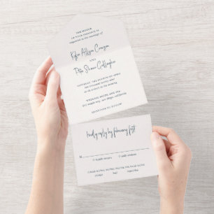 Invitation Tout En Un Kylee Grey Mariage traditionnel élégant