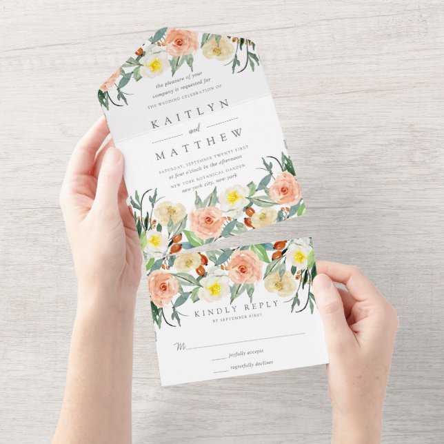 Invitation Tout En Un La collection de Mariages Spring Blossoms (Déchirure)