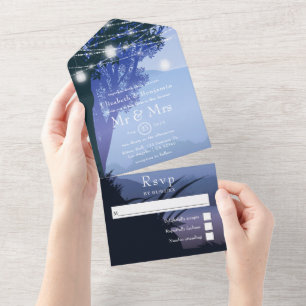 Invitation Tout En Un Lac Woodland Forest Mason Jars Mariage