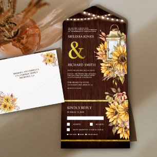 Invitation Tout En Un Lanterne Bohème en Bois de Grange Rustique Tournes