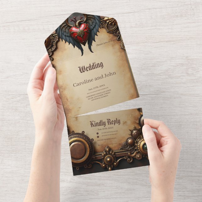 Invitation Tout En Un Le coeur pulsateur de la mécanique, (Déchirure)