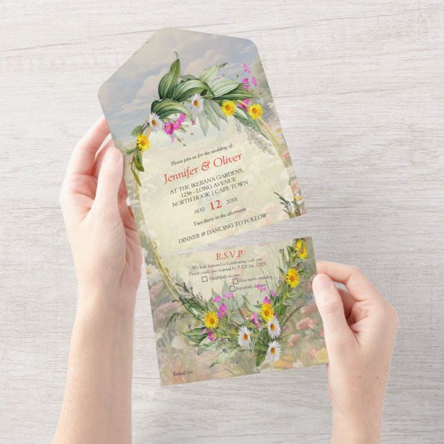 Invitation Tout En Un Le langage des fleurs (Déchirure)