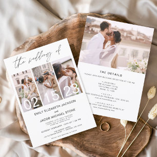 Invitation Tout en un Le Mariage de la photo Simple Minimalis