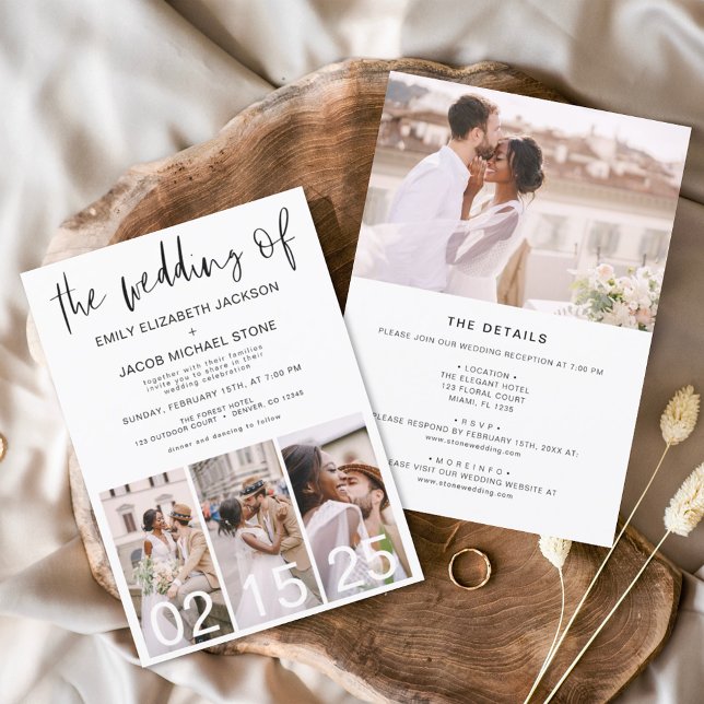 Invitation Tout en un Le Mariage du minimaliste simple (Créateur téléchargé)