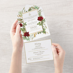Invitation Tout En Un Le MARIAGE Islamique NIKAH WALLIMAH Fleurs Tout En