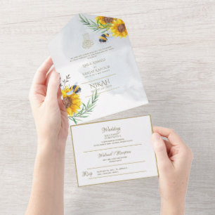 Invitation Tout En Un Le MARIAGE Islamique NIKAH WALLIMAH Fleurs Tout En