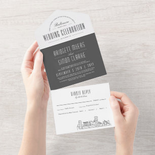 Invitation Tout En Un Ligne Skyline Baltimore Deco   Mariage