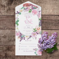 Lilac romantique et cadre rose floral ovale Pas de