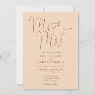 Invitation Tout En Un M. Et Mme Chic Soft Peach Mariage