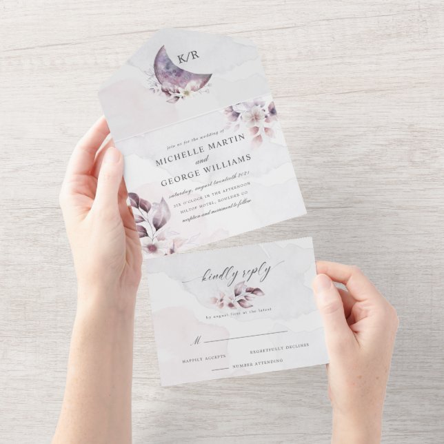 Invitation Tout En Un magnifique aquarelle chute florale (Déchirure)