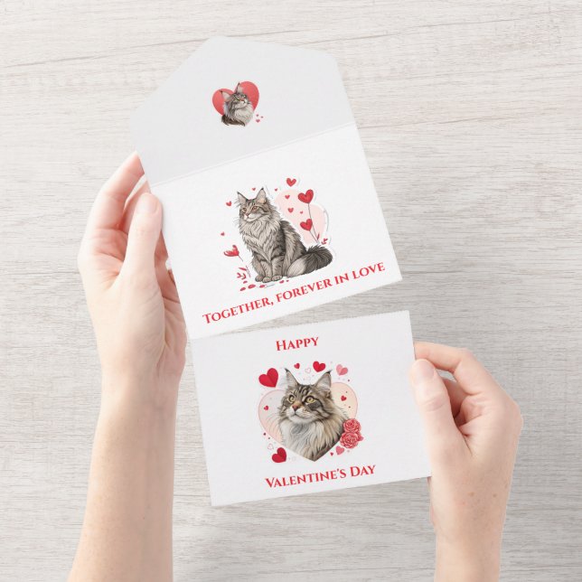 Invitation Tout En Un Maine Coon Kittens À Vendre Valentines 🐾 💖 (Déchirure)
