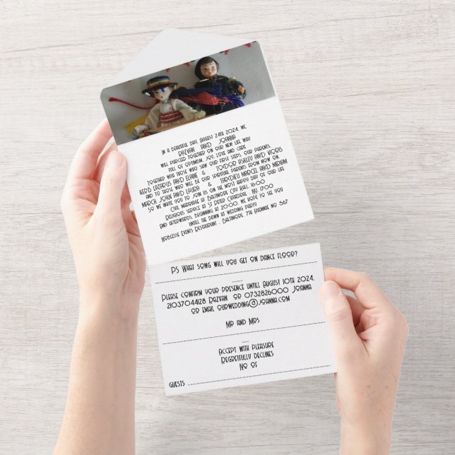 Invitation tout en un mariage (Déchirure)