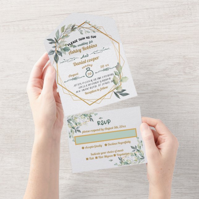 Invitation tout en un mariage (Déchirure)