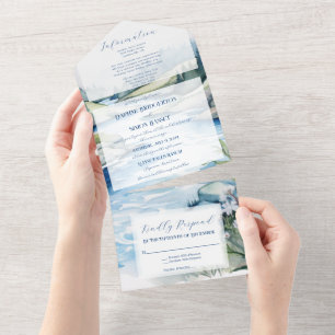 Invitation Tout En Un Mariage à la Montagne Brumeuse