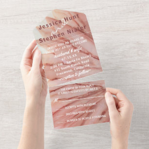 Invitation Tout En Un Mariage All N One Invitation Plutôt en rose