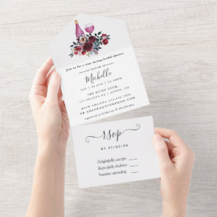 Invitation Tout En Un Mariage Bohème Bourguignon et Nuit de Fête de Fian