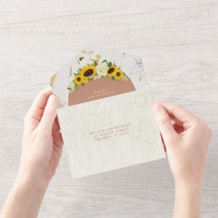 Invitation Tout En Un Mariage botanique de tournesol