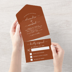 Invitation Tout En Un Mariage Burnt Orange Boho Terracotta