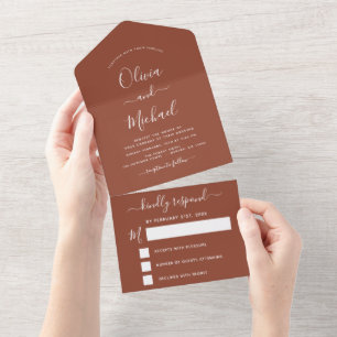 Invitation Tout En Un Mariage Burnt Orange Boho Terracotta