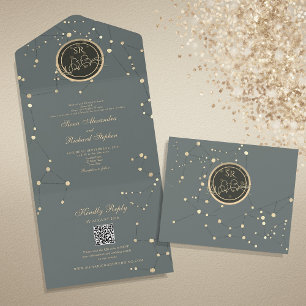Invitation Tout En Un Mariage Céleste Divin