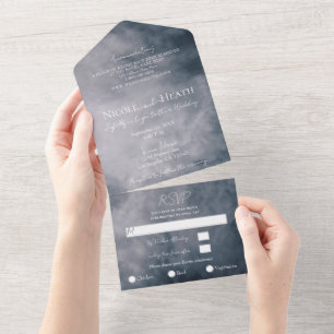 Invitation Tout En Un Mariage céleste Moody Blue Sky Nuds