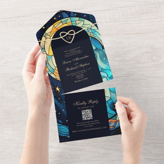 Invitation Tout En Un Mariage Céleste Mystique Tout En Un (Déchirure)