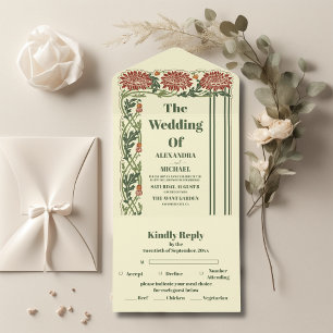 Invitation Tout En Un Mariage Classique Art Nouveau