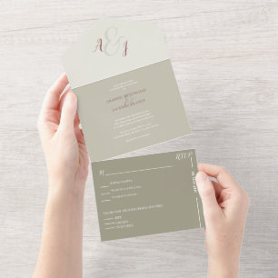 Invitation Tout En Un Mariage d'albâtre chic