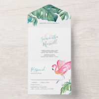 Mariage d'aquarelle tropicale tout en un