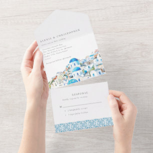 Invitation Tout En Un Mariage de destination méditerranéenne