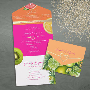 Invitation Tout En Un Mariage de fruits agrumes moderne