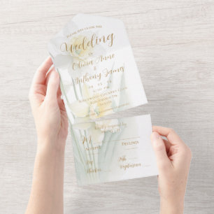 Invitation Tout En Un Mariage de jonquille blanc et jaune