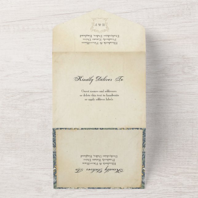Invitation Tout En Un Mariage de l'ère Regency (Dehors)