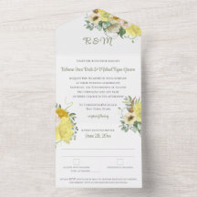 Mariage de monogramme floral jaune