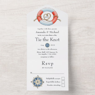 Invitation Tout En Un Mariage de noeud de jonction nautique