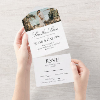 Invitation Tout En Un Mariage de Sea the Love Beach