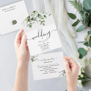 Invitation Tout En Un Mariage de verdure Eucalyptus