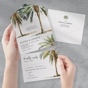Invitation Tout En Un Mariage d'été tropical sur la plage