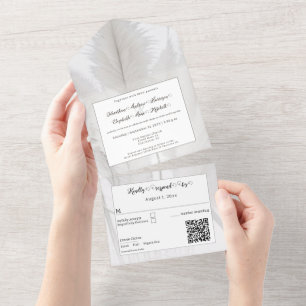 Invitation Tout En Un Mariage d'herbe Boho Pampas