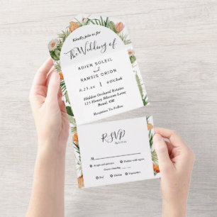 Invitation Tout En Un Mariage du désert floral de Cactus