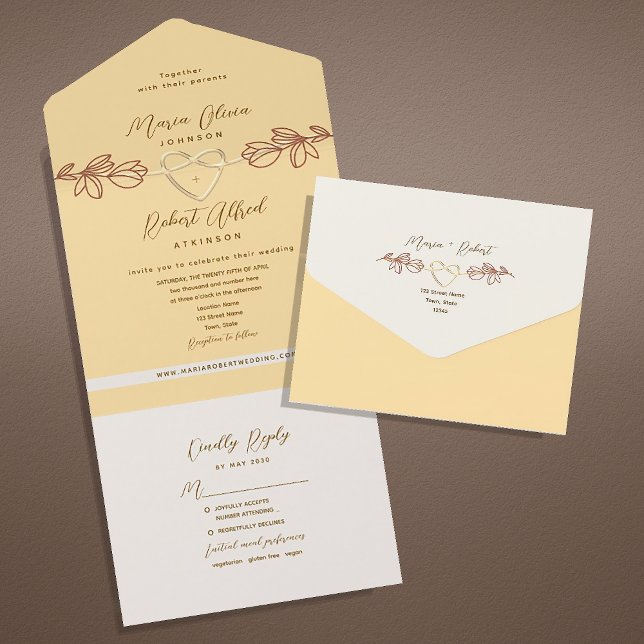 Invitation Tout En Un Mariage du printemps de Boho (Créateur téléchargé)