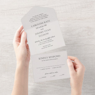 Invitation Tout En Un Mariage élégant neutre propre