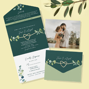 Invitation Tout En Un Mariage Emerald Greenery