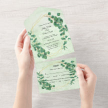 Mariage Feuille Eucalyptus Géométrique