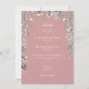 Invitation Tout en Un Mariage Fleur de Rosée Fleurs Sauvages